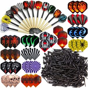 Zestaw lotki dart 12 rzutki 42 piórka 100 groty profesjonalne plastikowe 144864349 - Darts