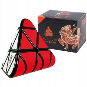 Kostka niestandardowa pyraminx biała czerwona lekka regulowana piramida