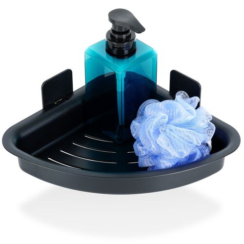 Fekete sarok zuhanypolc, ragasztott, 28x22x8 cm 144865467