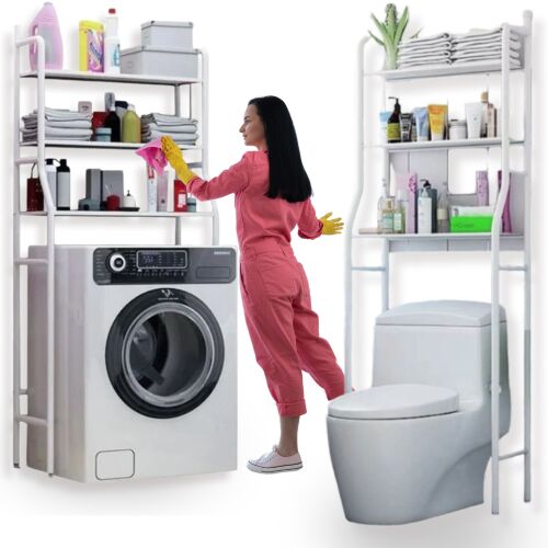 Półka nad toaletę pralkę wc stojak do łazienki szafka łazienkowa metalowa 144865069