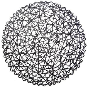 Fekete, kerek papír asztalterítő, 35 cm