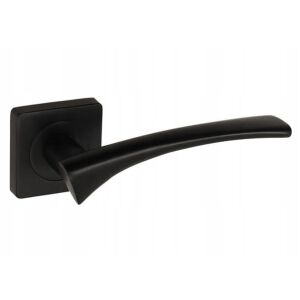 Belső ajtókilincs, rövid, osztott lemezes, szögletes, matt fekete 144867372 - Ajtógomb & Kilincs