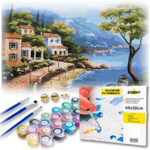 Malowanie po numerach obraz z ramą farby pędzle wybrzeże kreatywny zestaw