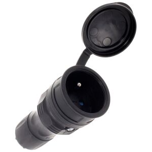 GUMIALJZAT 2P+Z, 16A EXTRÉM IP54 FEKETE - E+97-4480