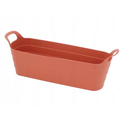 Virágcserép erkélyláda fogantyúkkal, műanyag, 45x14x11,5 cm, terrakotta 144868831