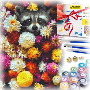 Malowanie po numerach szop kwiaty duży format obraz z ramą kreatywny relaks