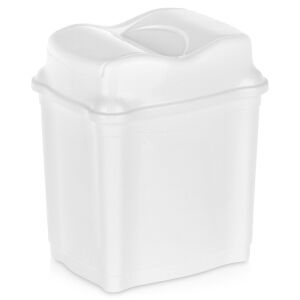 Műanyag szemetes, fehér, 5 l