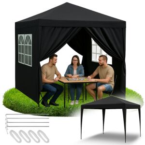 Pawilon ogrodowy namiot handlowy imprezowy altana 4 ścianki boczne okna xxl 144873634 - Kert