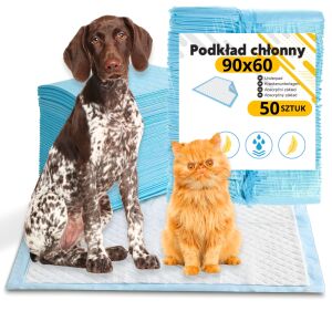 Higieniczne podkłady chłonne 90x60 cm 50 szt. - uniwersalne maty ochronne 144874096 - Kutyapelenka & WC