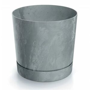 Betonhatású virágcserép 10,8x10,9 cm-es műanyag elegáns fedéllel, Tubo
