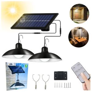 Lampa solarna ogrodowa sufitowa led z czujnikiem zmierzchu do ogrodu pilot
