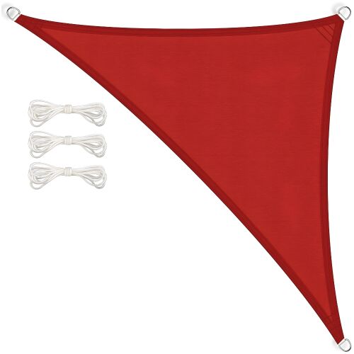 Żagiel daszek zacieniacz markiza 7x5x5 trójkąt przeciwsłoneczny uv czerwony 144878819