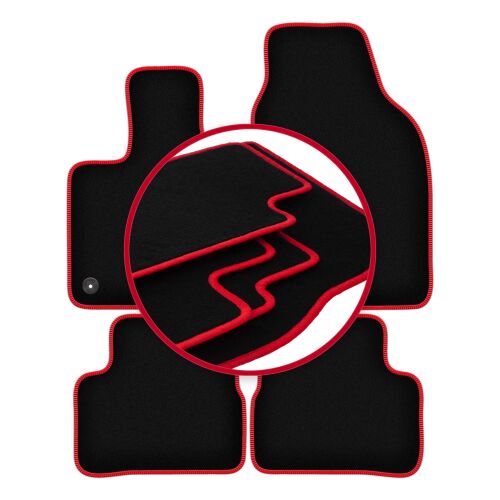 Piros szegélyű velúr szőnyegek a következő modellekhez: Fiat E-500 / 500 Electric ferdehátú (2020-) 144880037