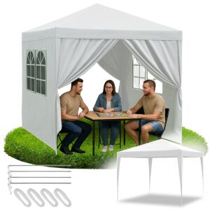 Pawilon ogrodowy namiot handlowy imprezowy altana 4 ścianki boczne okna xxl 144882305 - Kert