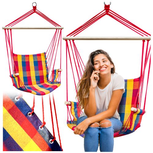 Hamak fotel wiszący ogrodowy brazylijski bujany huśtawka podwieszana kokon 144883468