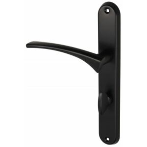 Belső ajtókilincs, hosszú WC-lemez, bal oldali, matt fekete 144883594 - Ajtógomb & Kilincs