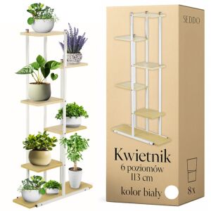 Kwietnik stojący stojak na kwiatki regał półki metalowy nowoczesny biały 144884127 - Lakberendezés