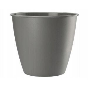 Kerek műanyag virágcserép, szürke azálea, 17x15,7cm