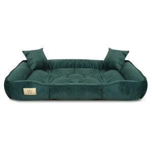 Kutyaágy, járóka, 130x105 cm, sötétzöld bársony 144885722 - Állattartás