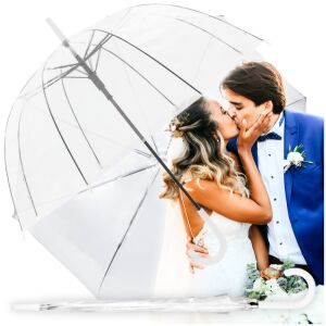 Duży parasol parasolka przezroczysty ślubny wytrzymały mocny dzień ojca 144886146 - Esernyő