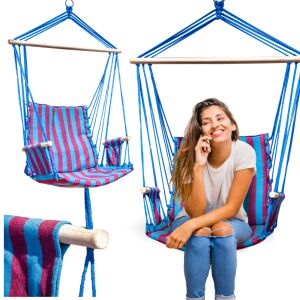Hamak krzeszło wiszące brazylijskie fotel ogrodowy turystyczny drążek mocny 144886304 - Függőszék