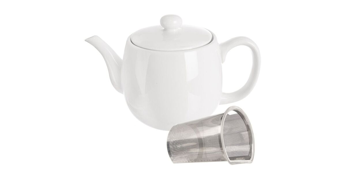 MONA fehér porcelán teáskanna filterrel 700 ml 161832146
