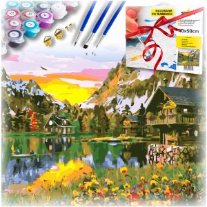 Komplet do malowania obrazu na ramie po numerach dla dorosłych prezent