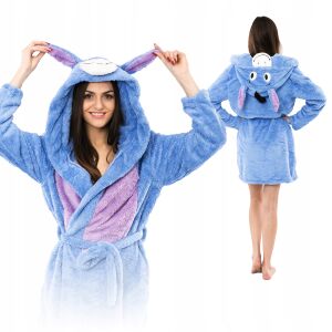 Szlafrok podomka damski dres kąpielowy ciepły plusz prezent osiołek kaptur 144890745 - Női köntös
