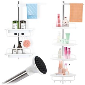 Narożna półka łazienkowa półka teleskopowa regał regulowany pod prysznic