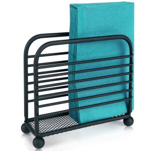 Fekete fém szalvétatartó 11,5x10 cm 144893613 - Tárolás & Rendszerezés