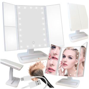 Lusterko podświetlane do makijażu powiększające obrotowe idealne makijaż