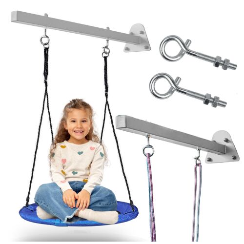 Dostawka stelaż pod huśtawkę huśtawka uchwyt haki drążek metalowy szary 144896181