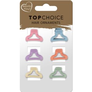 TOP CHOICE Klamerki do włosów (20674) 1 op. - 6 szt. - mix dwóch zestawień kolorystycznych 144897280 - Hajcsat, hajráf