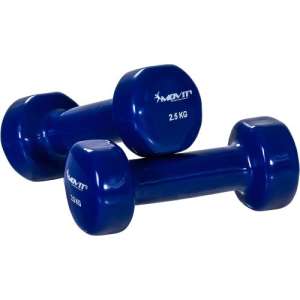MOVIT súlyzók vinyl bevonattal 2 x 2,5 kg, kék 30430564