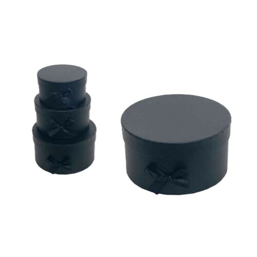 Ajándék-Virág Papírdoboz Szett/3 100-P-30/FEKETE - D20*H12cm 144918446