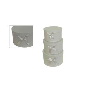 Ajándék-Virág Papírdoboz Szett/3 100-25/SZÜRKE - D15*H8cm