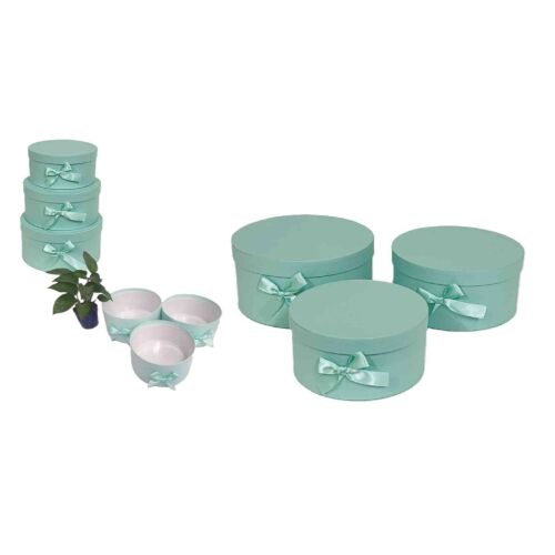 Ajándék-Virág Papírdoboz Szett/3 100-20/ZÖLD - D20*H10cm 144918603