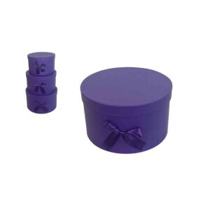 Ajándék-Virág Papírdoboz Szett/3 100-25/LILA - D15*H8cm