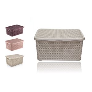 Kosár Szögletes Tetővel Rattan Hatású 5 Literes 144918632 - Tárolás & Rendszerezés