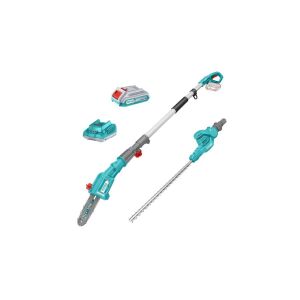 TOTAL Tools Akkus teleszkópos fűrész és sövénynyíró 2800spm /460 mm /4,5m/s /200mm /P20S (SET Akkumulátor 1x2Ah, Charger, Töltő)
