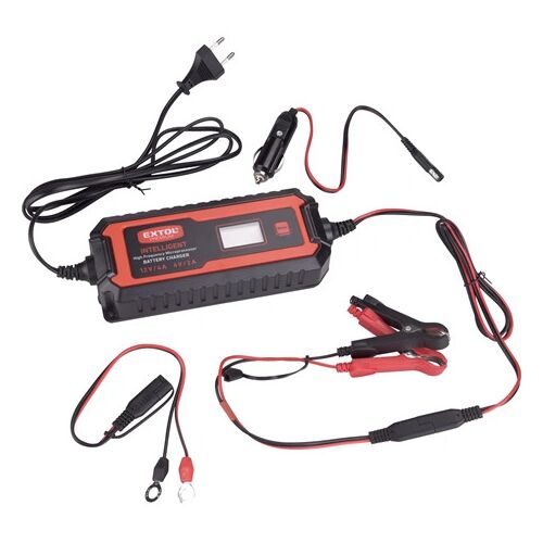Extol Premium AKKUTÖLTŐ, AUTÓS, MIKROPROCESSZOROS, INTELLIGENS, 2/4 AMP, DC 12V/6V 8897302 144962023