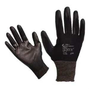 Noname KÖTÖTT KESZTYŰ FEKETE NYLON, L-ES MÉRET 9', POLIURETÁNBA MÁRTOTT TENY. ÉS UJJHEGY 865107