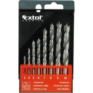 Extol Premium FAFÚRÓ KÉSZLET RÖVID, 8 DB-OS, NORMÁL BEFOGÁS, MŰANYAG DOBOZBAN 8801221 144962574 - Fúrók és csavarozó kiegészítő