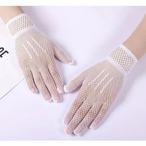 ESKÜVŐ KTY95 - kb. 25cm-es hálós fehér csipke kesztyű