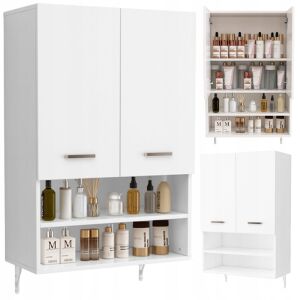 Dulap de baie montat pe perete deasupra mașinii de spălat, rafturi spațioase, rafturi tip mansardă, 64 cm 144973797 - Dulap de baie