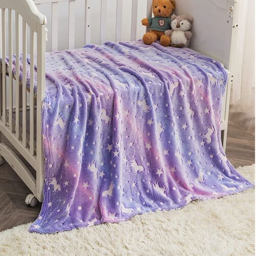 XL deka koja svijetli u mraku 180 x 150 cm, šarena, jednorog 144973860