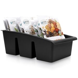 Fűszerrendszerező tároló fekete 25x15x9 cm