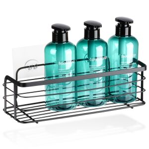 Fekete fém zuhanypolc, ragasztva