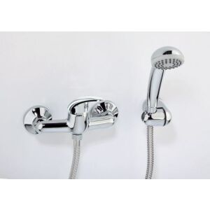 Alba falra szerelhető kétlyukú zuhanycsap krómozott kiegészítőkkel