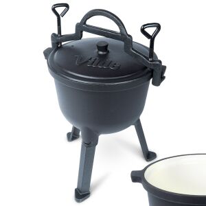 Zománcozott öntöttvas üst lábakon fedővel CAST LINE 4 l